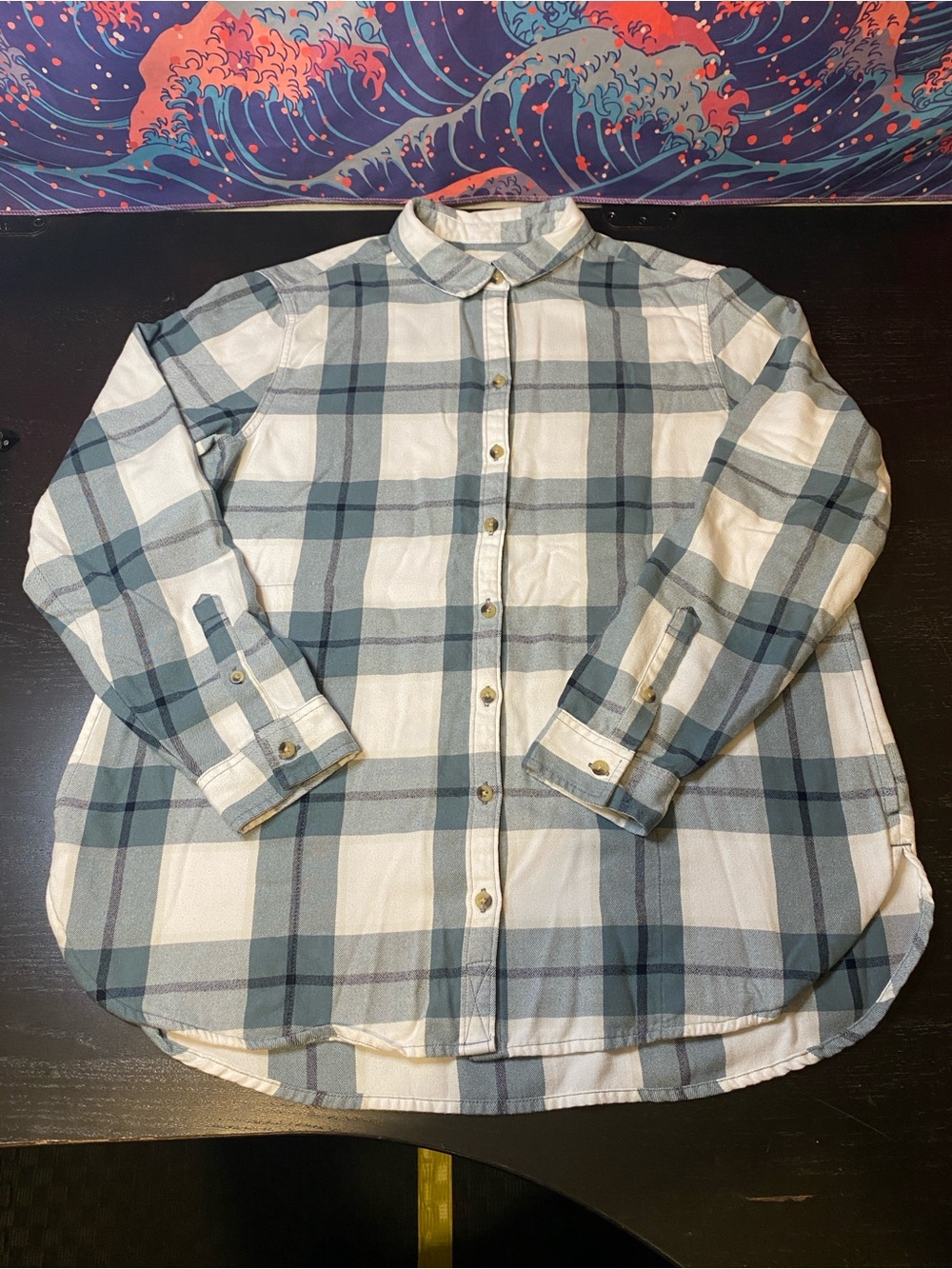 Jachs White and Blue Plaid Cotton Button-Down Shirt